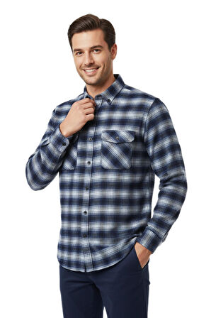 Erkek Kışlık Çift Cep Kapaklı Gömlek BGL-ST04933