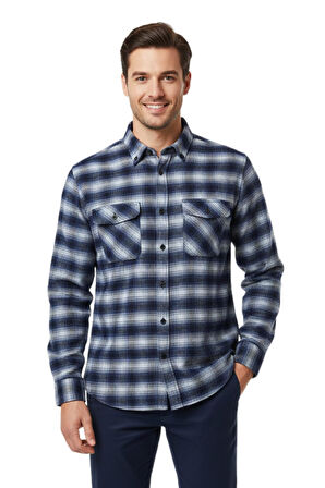 Erkek Kışlık Çift Cep Kapaklı Gömlek BGL-ST04933