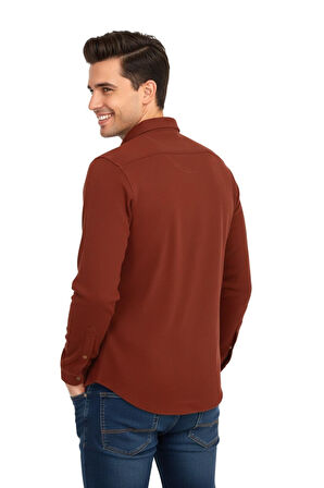 Erkek Kışlık Silim Fit Kaşkorse Dokuma Gömlek BGL-ST04935