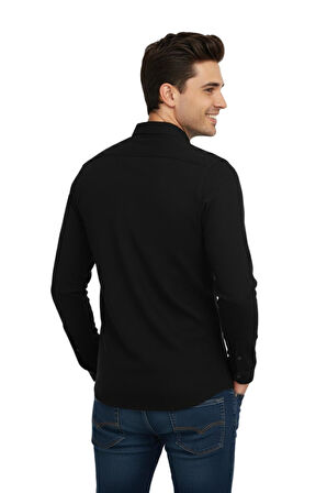 Erkek Kışlık Silim Fit Kaşkorse Dokuma Gömlek BGL-ST04935