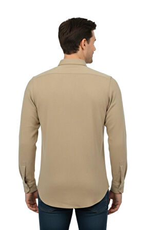 Erkek Kışlık Silim Fit Kaşkorse Dokuma Gömlek BGL-ST04935