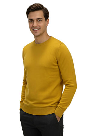 Erkek Spor Sıfır Yaka Regular Fit Kazak BGL-ST04953