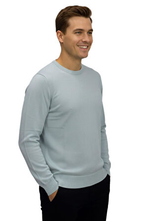 Erkek Spor Sıfır Yaka Regular Fit Kazak BGL-ST04953