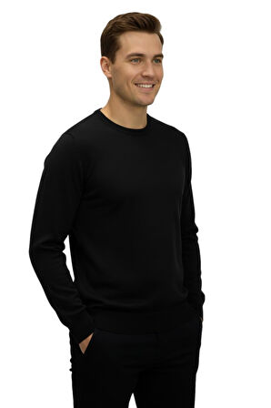 Erkek Spor Sıfır Yaka Regular Fit Kazak BGL-ST04953