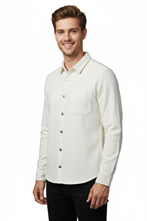 Erkek Spor Silim Fit Kanvas Tek Cepli Gömlek BGL-ST04955