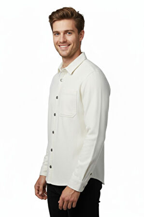Erkek Spor Silim Fit Kanvas Tek Cepli Gömlek BGL-ST04955