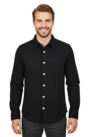 Erkek Spor Silim Fit Kanvas Tek Cepli Gömlek BGL-ST04955
