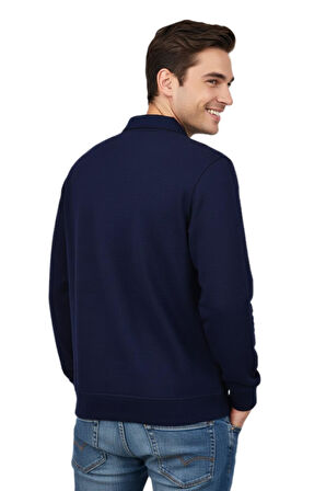 Erkek Gömlek Yaka Jakarlı Regular Fit Sweatshirt BGL-ST04958