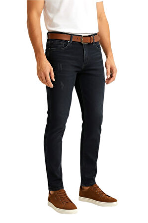 Erkek Silim Fit Jeans Tırnak Eskitme Model Pantolon 311 BGL-ST04975