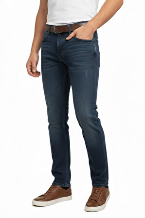 Erkek Silim Fit Jeans Tırnak Eskitme Model Pantolon 311 BGL-ST04975