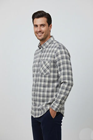 Erkek Kışlık Tek Cep Klasik Gömlek BGL-ST04990