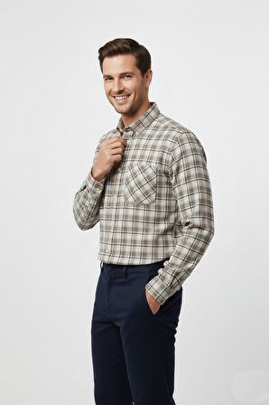 Erkek Kışlık Tek Cep Klasik Gömlek BGL-ST04990