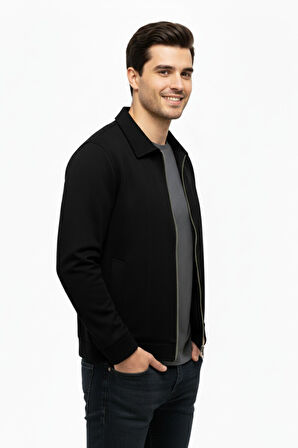 Erkek Siyah Regular Fit Mevsimlik Süet Spor Mont8091 BGL-ST05013