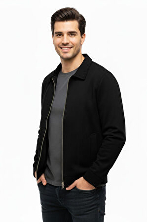 Erkek Siyah Regular Fit Mevsimlik Süet Spor Mont8091 BGL-ST05013