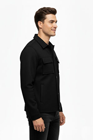 Erkek Siyah Silim Fit Mevsimlik Süet Spor Mont BGL-ST05016