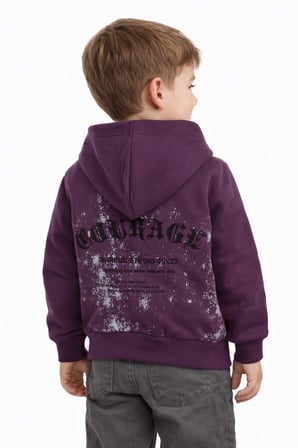 Erkek Çocuk Önü Arkası Baskılı Kapüşonlu Sweatshirt BGL-ST05246