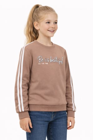 Kız Çocuk Kol Şeritli Sweatshirt BGL-ST05269
