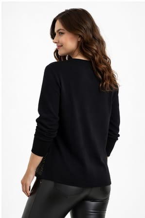 Kadın Zebra Desen Triko Kazak BGL-ST05286