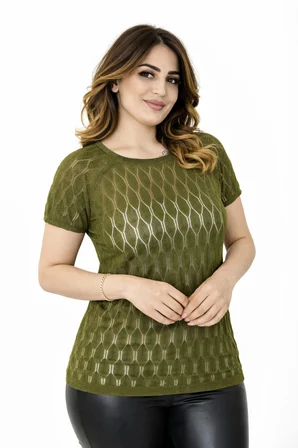 Kadın Triko Kısa Kol Bluz 12943 BGL-ST05309