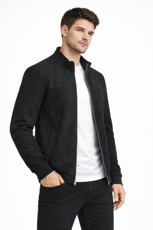 Erkek Regular Fit Mevsimlik Hakim Yaka Süet Spor Mont BGL-ST05333