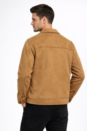 Erkek Siyah Regular Fit Mevsimlik Süet Spor Mont BGL-ST05013
