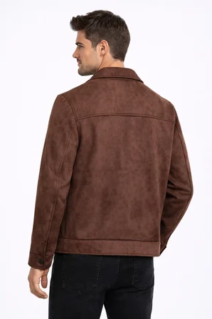 Erkek Siyah Regular Fit Mevsimlik Süet Spor Mont BGL-ST05013