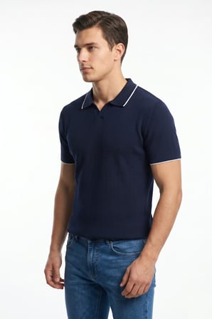Erkek Spor Polo Yaka Triko Tişört BGL-ST05374
