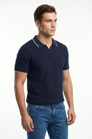 Erkek Spor Polo Yaka Triko Tişört BGL-ST05374