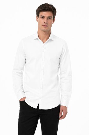 Erkek Spor Silim Fit Likralı Pamuklu Yazlık Gömlek BGL-ST05381