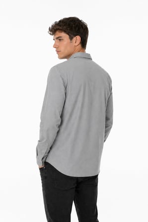 Erkek Spor Silim Fit Likralı Pamuklu Yazlık Gömlek BGL-ST05381