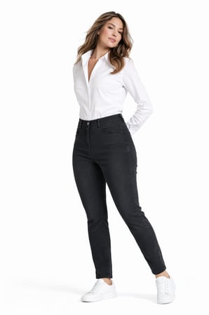 Kadın Bilek Jean Pantolon Beli Lastikli Düğmeli BGL-ST05384