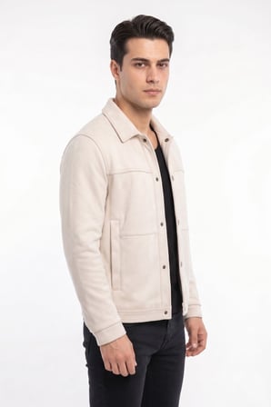 Erkek Siyah Regular Fit Mevsimlik Süet Spor Mont BGL-ST05437
