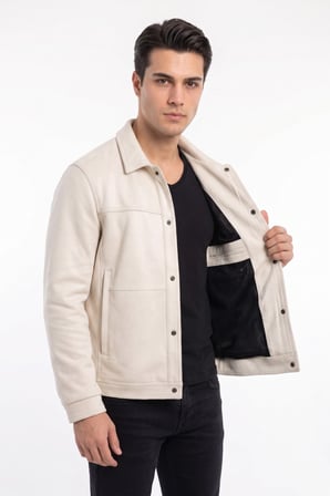 Erkek Siyah Regular Fit Mevsimlik Süet Spor Mont BGL-ST05437