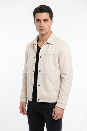 Erkek Siyah Regular Fit Mevsimlik Süet Spor Mont BGL-ST05437