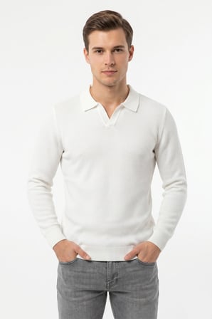 Erkek Spor Polo Yaka Mevsimlik Kazak BGL-ST05444