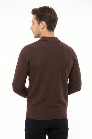 Erkek Spor Polo Yaka Mevsimlik Kazak BGL-ST05444