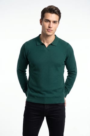 Erkek Spor Polo Yaka Mevsimlik Kazak BGL-ST05444