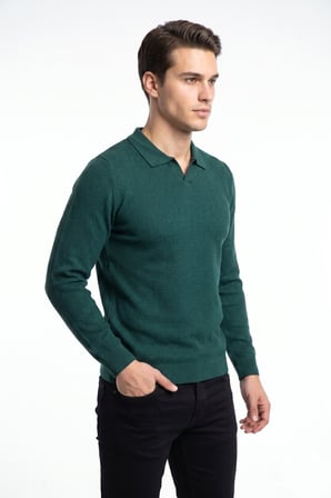 Erkek Spor Polo Yaka Mevsimlik Kazak BGL-ST05444