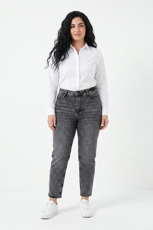 Kadın Yüksek Bel Mom Fit Jean Pantolon BGL-ST05450