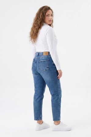 Kadın Yüksek Bel Mom Fit Jean Pantolon BGL-ST05450