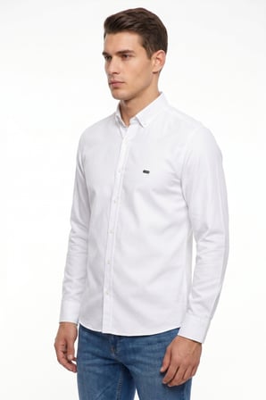 Erkek Spor Slim Fit Uzun Kol Likralı Gömlek BGL-ST05465
