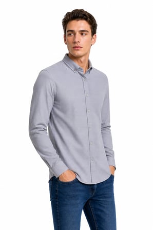 Erkek Spor Silim Likralı Gömlek BGL-ST05413