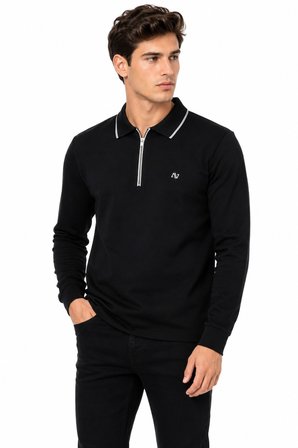 Erkek Mevsimlik Spor Polo Yaka Fermuarlı Sweatshırt BGL-ST05468