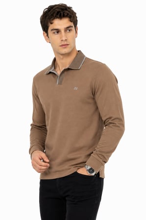 Erkek Mevsimlik Spor Polo V Yaka Sweatshırt BGL-ST05469