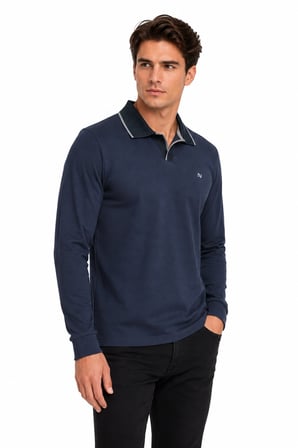 Erkek Mevsimlik Spor Polo V Yaka Sweatshırt BGL-ST05469