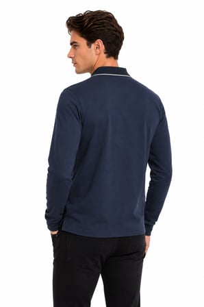 Erkek Mevsimlik Spor Polo V Yaka Sweatshırt BGL-ST05469