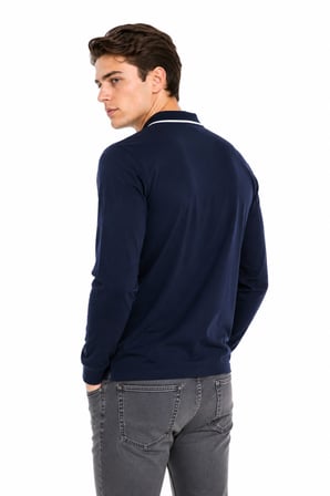 Erkek Mevsimlik Spor Polo V Yaka Sweatshırt BGL-ST05469