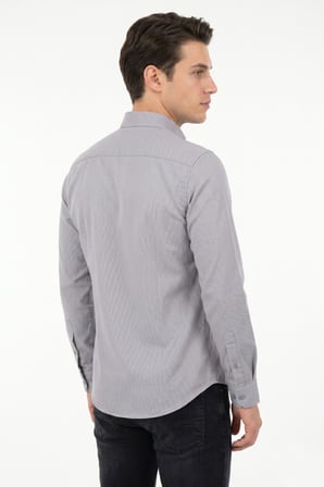 Erkek Spor Slim Fit Uzun Kol Petek Dokulu Gömlek BGL-ST05483