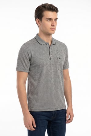 Erkek Polo Yaka Kısa Kollu Cepli Tişört Klasik Kalıp 5301 BGL-ST05532