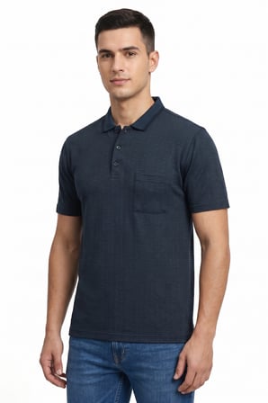 Erkek Polo Yaka Kısa Kollu Cepli Tişört Klasik Kalıp 5302 BGL-ST05534